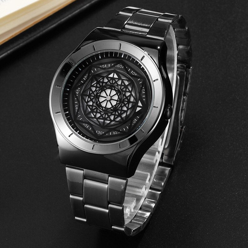 Relógio Design Minimalista com Disco Giratório