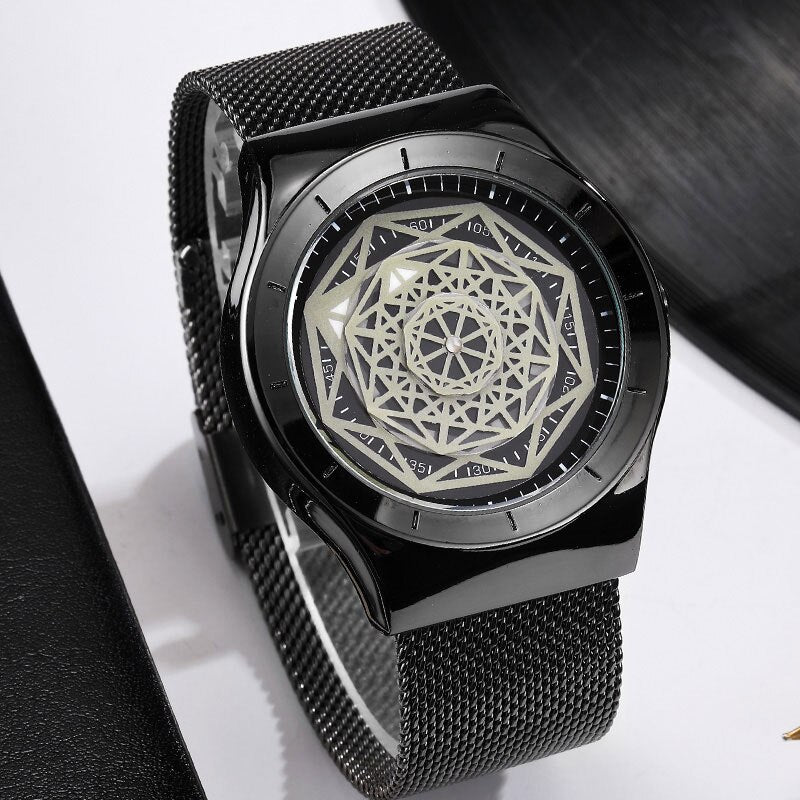 Relógio Design Minimalista com Disco Giratório