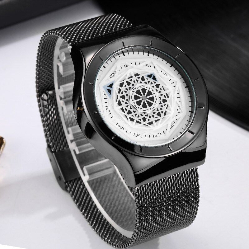 Relógio Design Minimalista com Disco Giratório