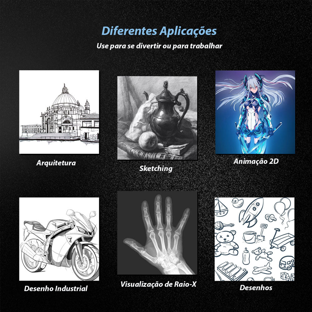Tela de LED A4 Para Cópia de Desenhos com 3 níveis de Intensidade de Luz
