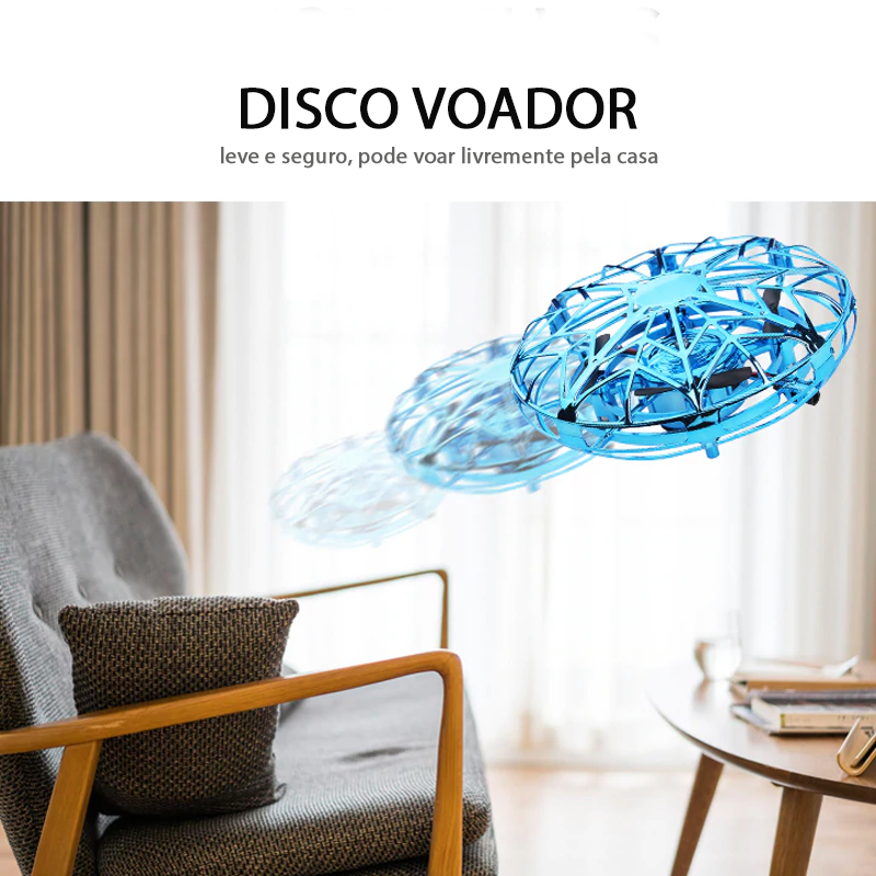 Minidrone Disco Voador - Helicóptero de Controle Remoto Operado à Mão - UFO