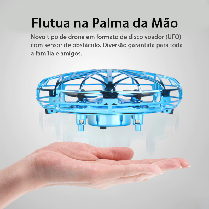 Minidrone Disco Voador - Helicóptero de Controle Remoto Operado à Mão - UFO