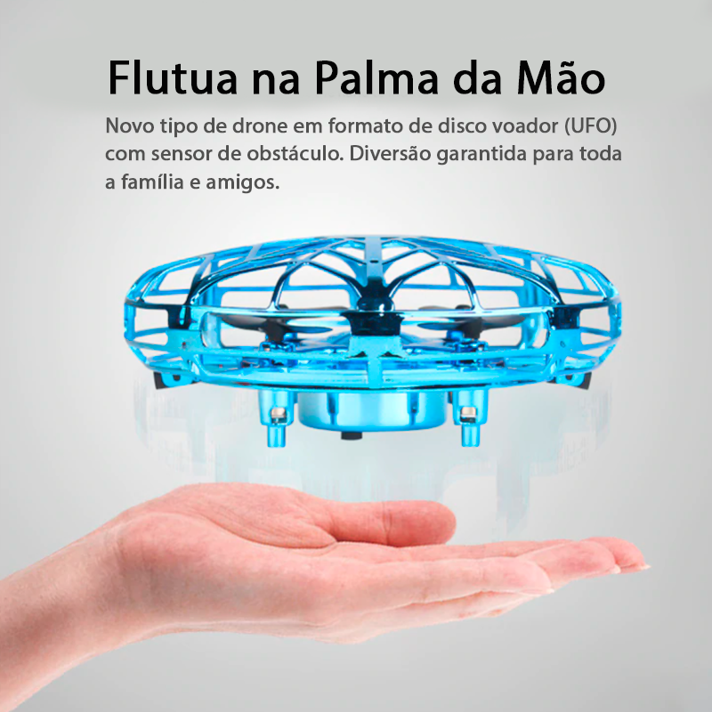 Minidrone Disco Voador - Helicóptero de Controle Remoto Operado à Mão - UFO