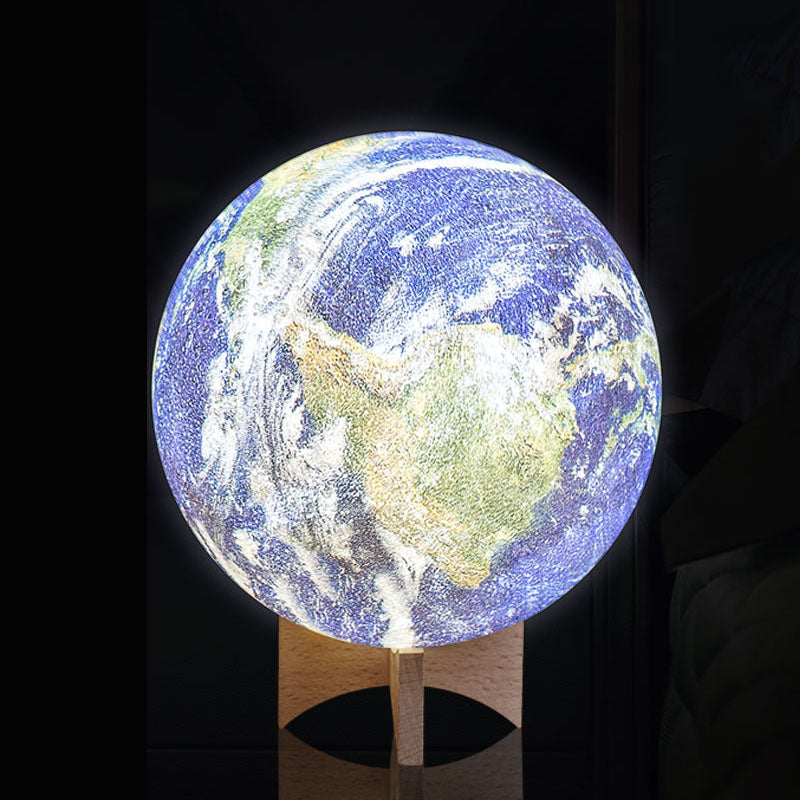 Luminária 3D de LED RGB Planeta Terra - 16 Funções De Cores e Controle Remoto