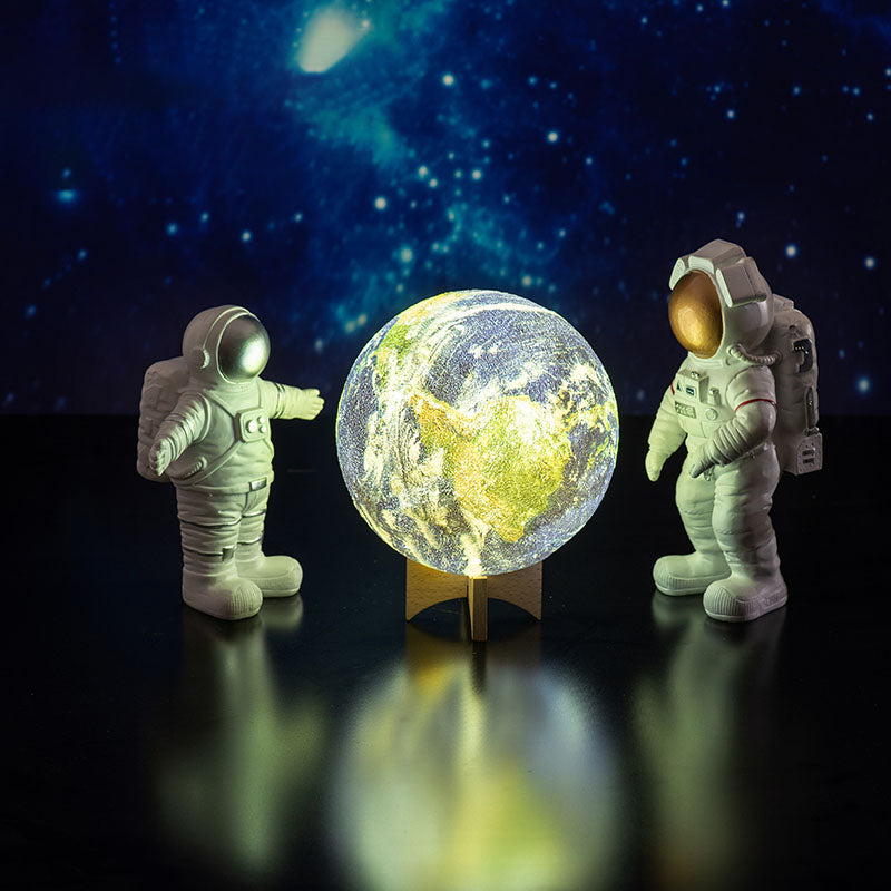 Luminária 3D de LED RGB Planeta Terra - 16 Funções De Cores e Controle Remoto