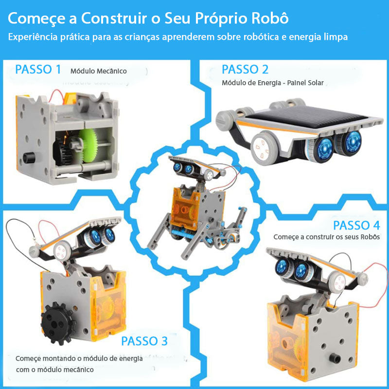Wall-Z - Robô Educativo de Montar - 12 em 1 - Movido a Energia Solar