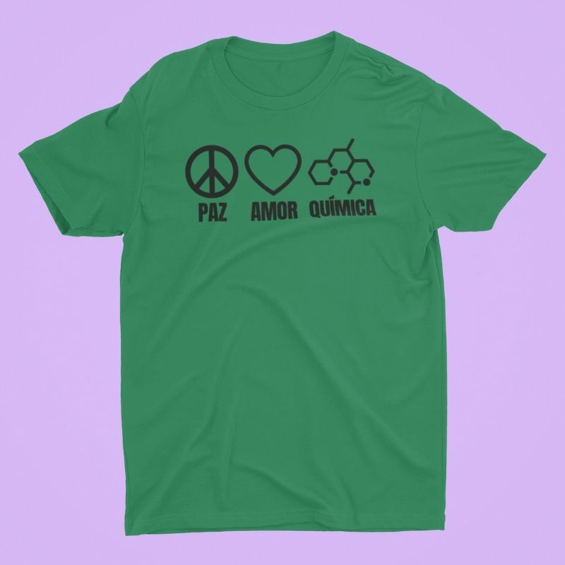 Camiseta Paz, Amor E Química