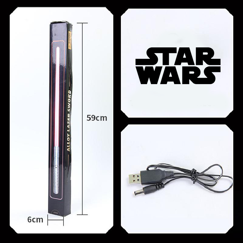 Sabre de Luz Metálico 80cm com LED RGB e Efeitos Sonoros