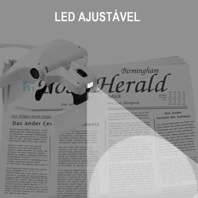 Lupa de Cabeça Retrátil com LED + 5 lentes