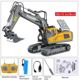 Escavadeira RC - Escala 1:20 - 11 Comandos por Controle Remoto