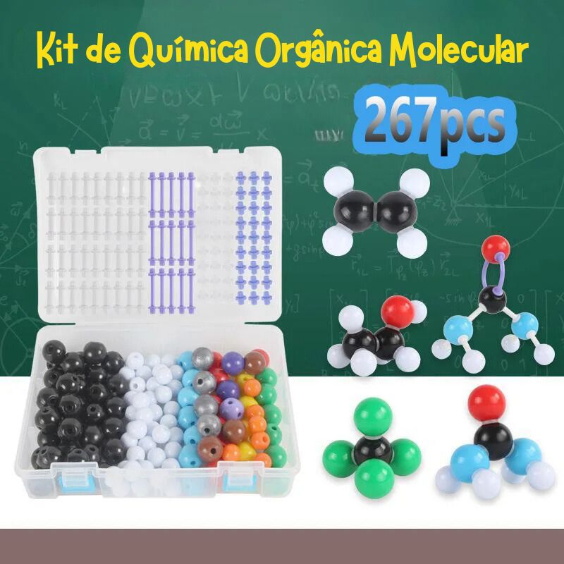 Conjunto de Química Orgânica Molecular - 267 Peças Para Montar Moléculas