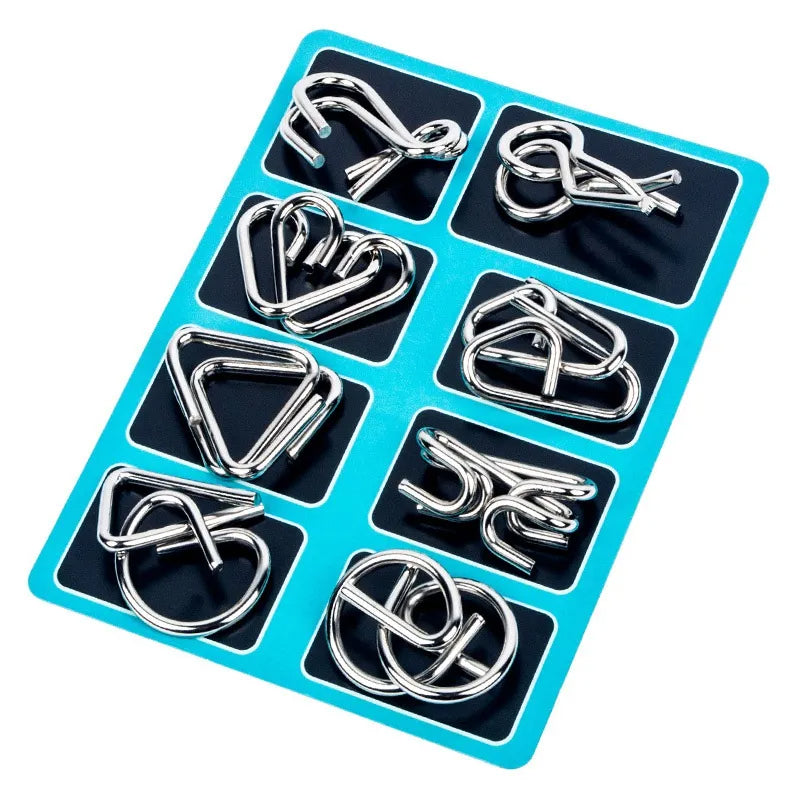 Kit Metal Puzzle - Quebra-Cabeças 3D (8 Desafios)