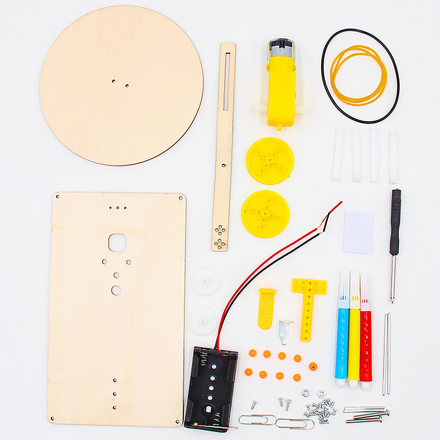 Robô de Madeira Elétrico Desenhista Autônomo - Brinquedo de Montar Educativo (Monte você mesmo! - DIY)