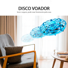 Minidrone Disco Voador - Helicóptero de Controle Remoto Operado à Mão - UFO