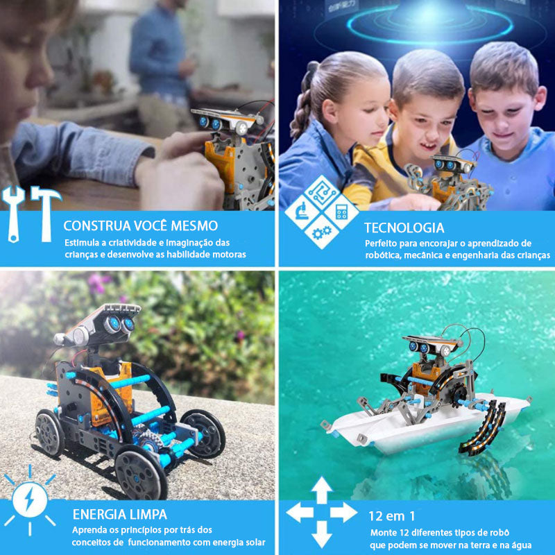 Wall-Z - Robô Educativo de Montar - 12 em 1 - Movido a Energia Solar
