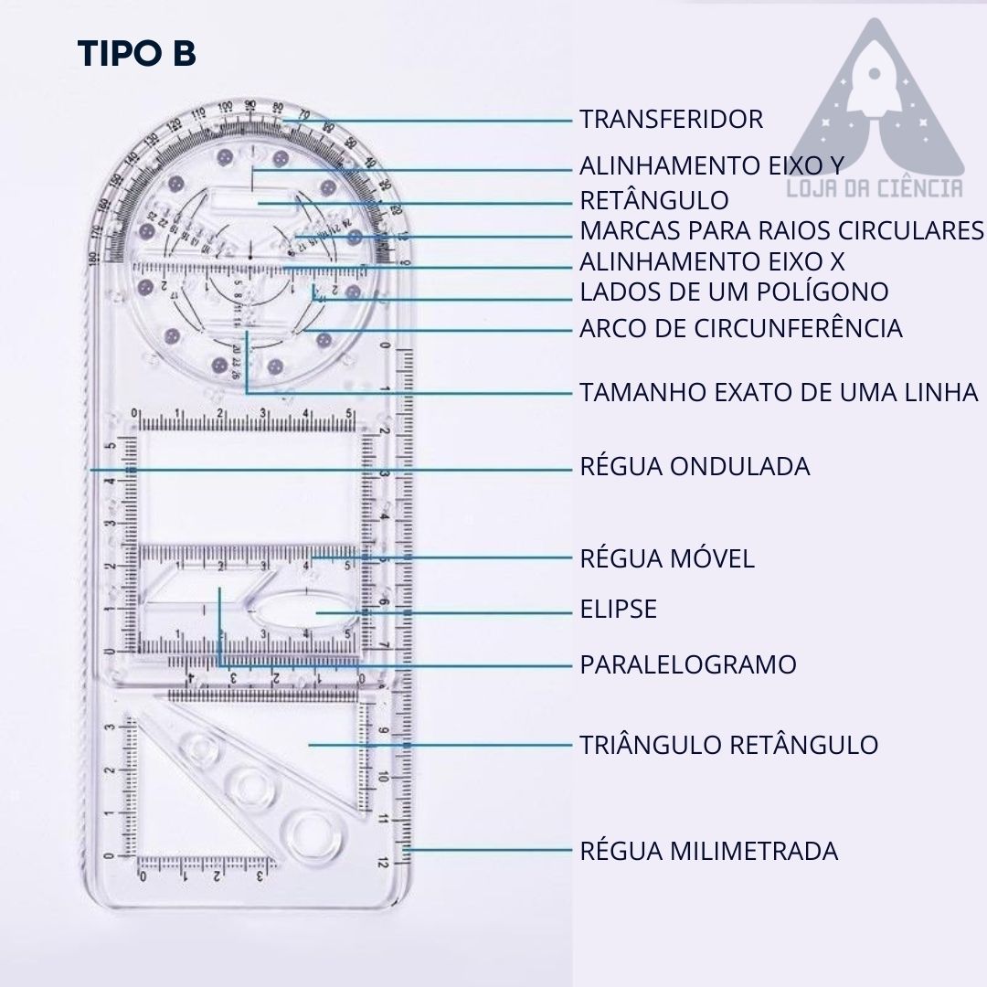 Régua Geométrica Multifuncional